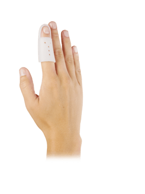Attelle plastique d'immobilisation pour atteinte phalange distale des doigts
