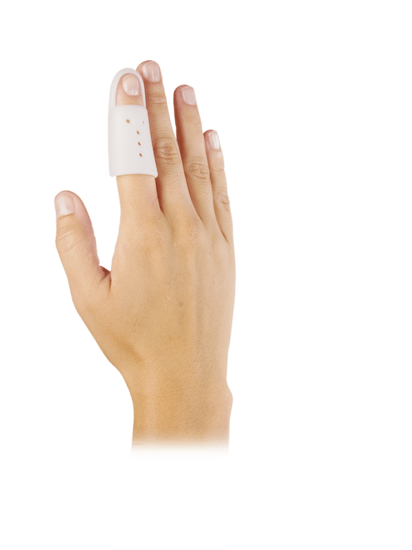 Attelle plastique d'immobilisation pour atteinte phalange distale des doigts