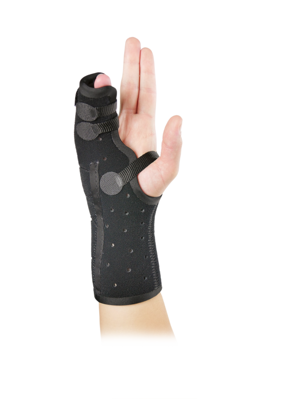 Attelle thermoformable Exos Boxer Interne pour Fractures du 4ème et/ou 5ème métacarpien. Légère, lavable, réglable.